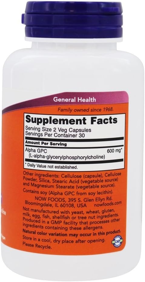 NOW Foods - Alpha GPC 300 mg. - 60 Vegetable Capsules