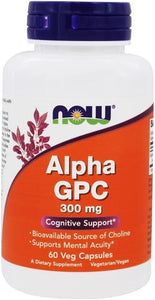 NOW Foods - Alpha GPC 300 mg. - 60 Vegetable Capsules