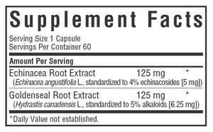 ECHINACEA GOLDENSEAL ROOT EXTRACT 60 VEGETABLE CAPSULES
