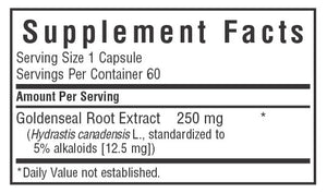 GOLDENSEAL ROOT EXTRACT 60 VEGETABLE CAPSULES