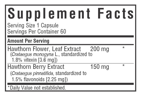 HAWTHORN HERB EXTRACT 60 VEGETABLE CAPSULES