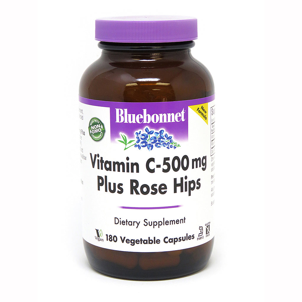 VITAMIN C-500 mg PLUS ROSE HIPS 180 VEGETABLE CAPSULES