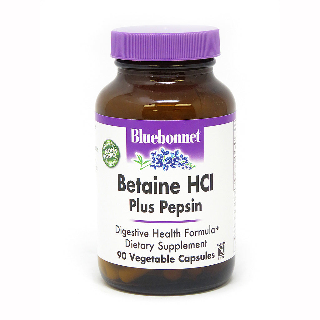 BETAINE HCL PLUS PEPSIN DIGESTIVE ENZYME 90 VEGETABLE CAPSULES